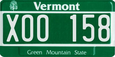 VT license plate XOO158