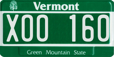 VT license plate XOO160