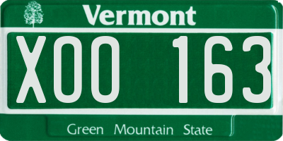 VT license plate XOO163