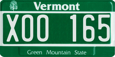VT license plate XOO165