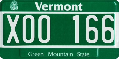 VT license plate XOO166