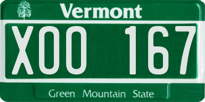 VT license plate XOO167