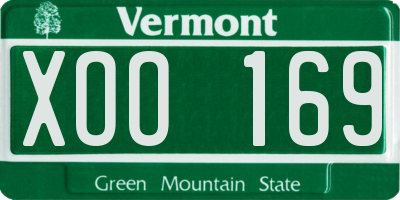 VT license plate XOO169