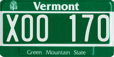 VT license plate XOO170