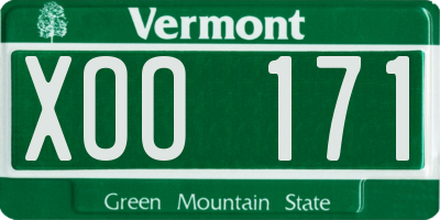 VT license plate XOO171