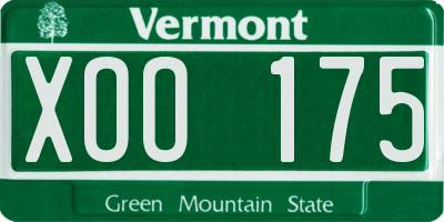 VT license plate XOO175