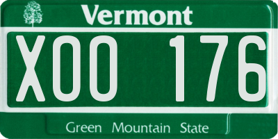 VT license plate XOO176