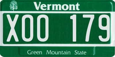 VT license plate XOO179