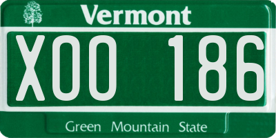 VT license plate XOO186