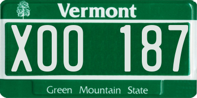 VT license plate XOO187