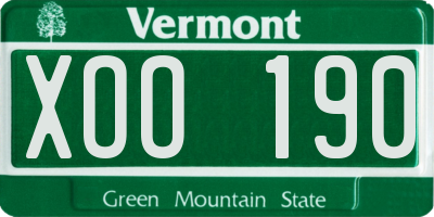 VT license plate XOO190