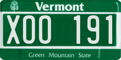 VT license plate XOO191