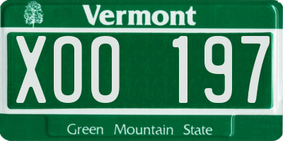 VT license plate XOO197
