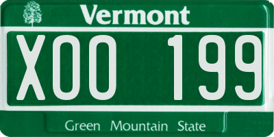 VT license plate XOO199
