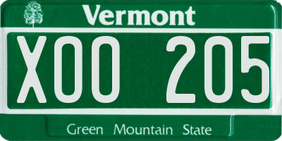 VT license plate XOO205
