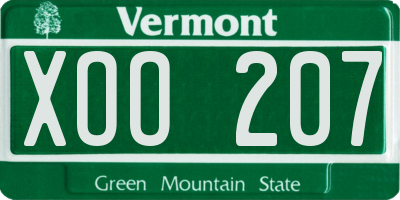 VT license plate XOO207