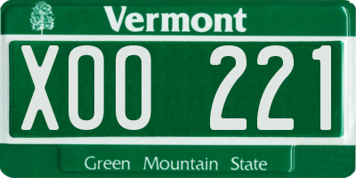 VT license plate XOO221