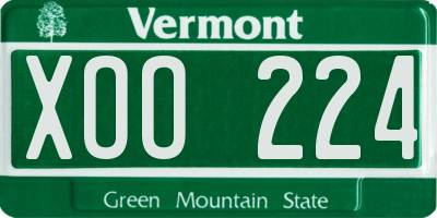 VT license plate XOO224