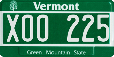 VT license plate XOO225