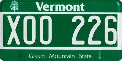 VT license plate XOO226