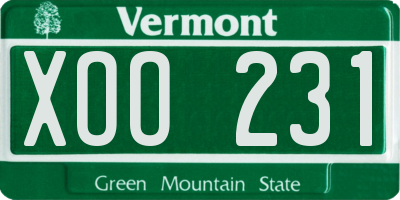 VT license plate XOO231