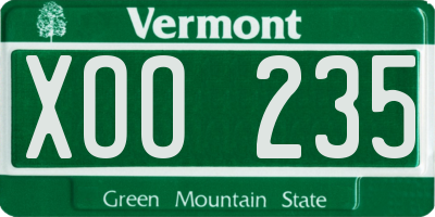 VT license plate XOO235