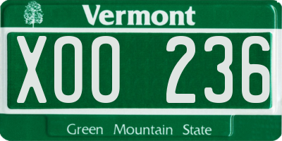 VT license plate XOO236