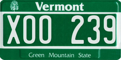 VT license plate XOO239