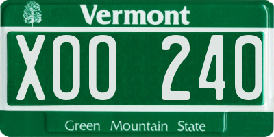 VT license plate XOO240