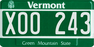 VT license plate XOO243