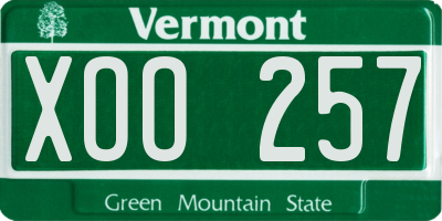 VT license plate XOO257