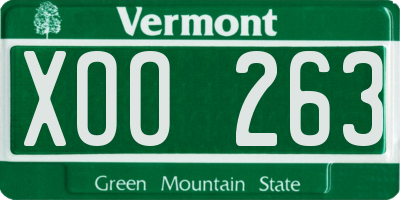 VT license plate XOO263
