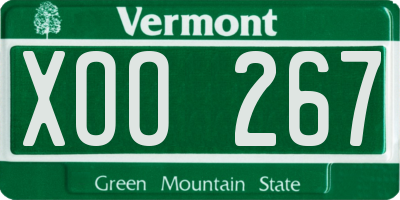 VT license plate XOO267