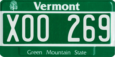 VT license plate XOO269