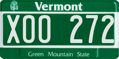 VT license plate XOO272