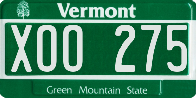 VT license plate XOO275