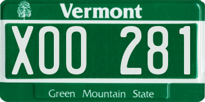 VT license plate XOO281