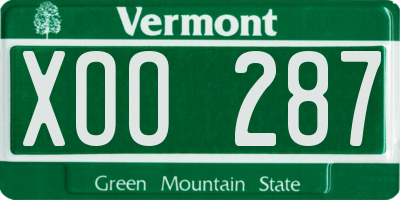 VT license plate XOO287