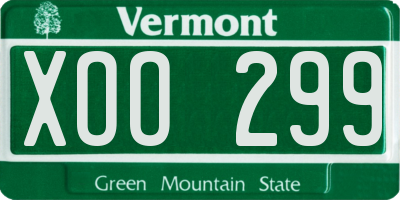 VT license plate XOO299
