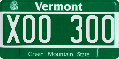 VT license plate XOO300