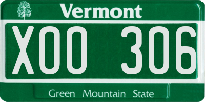 VT license plate XOO306