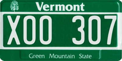 VT license plate XOO307