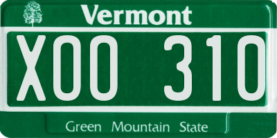 VT license plate XOO310