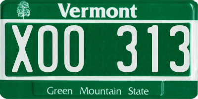 VT license plate XOO313