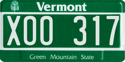 VT license plate XOO317