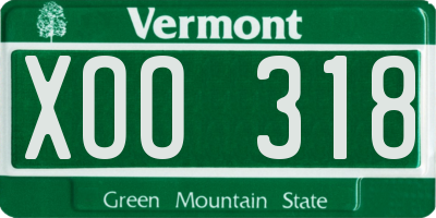 VT license plate XOO318
