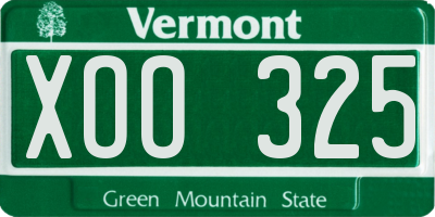 VT license plate XOO325