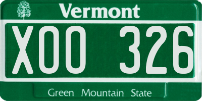 VT license plate XOO326