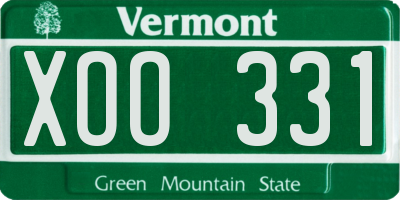 VT license plate XOO331