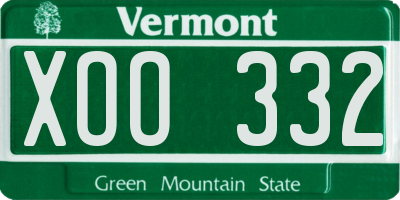 VT license plate XOO332